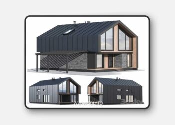 Barnhouse with carport 3D Model