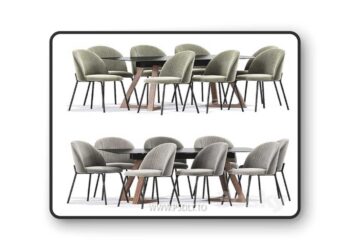 Cloyd Dining Chair Table 3D Model