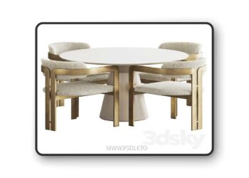 Donato by Eichholtz Dining Set 3D Model
