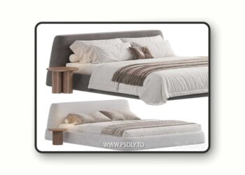 Double bed 4 PICEA BED 3D Model