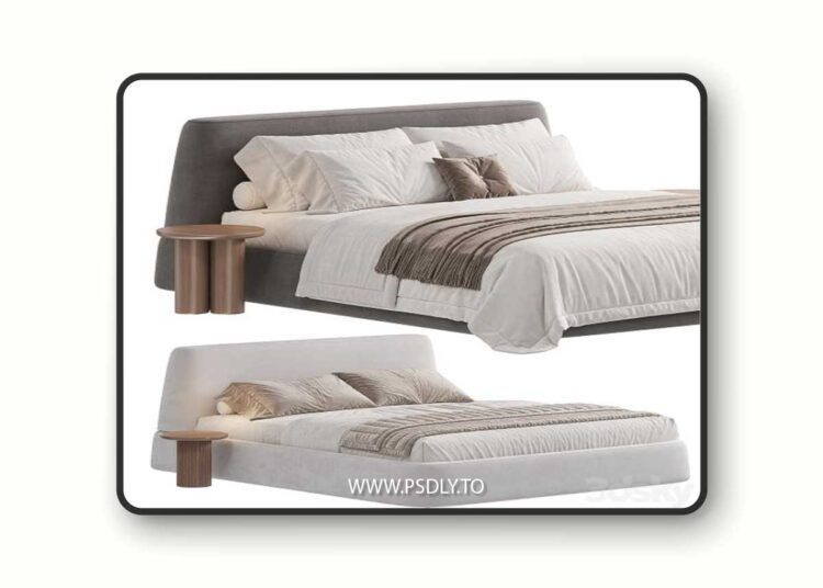 Double bed 4 PICEA BED 3D Model