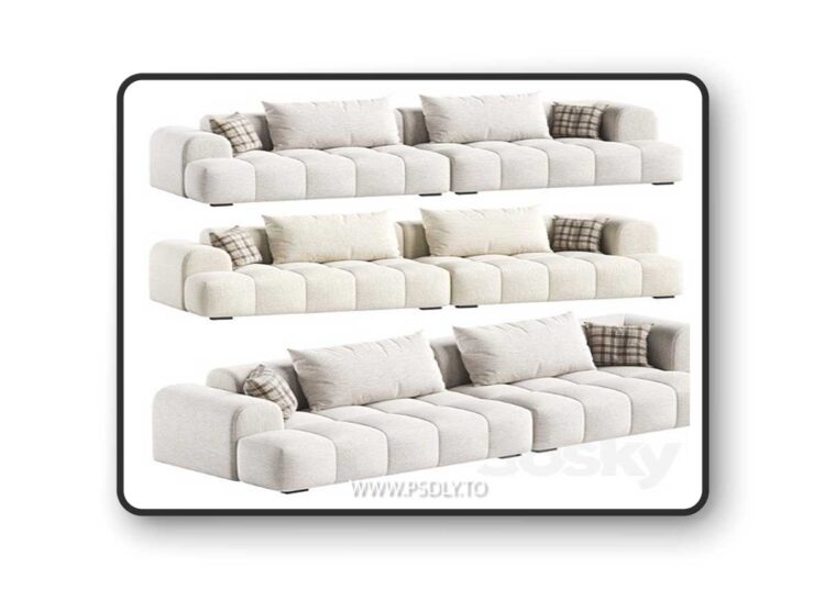 Extra Long Modern Sofa 3D Model
