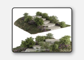 Landscape Furniture Rock stairs with Garden - Architect Element 56