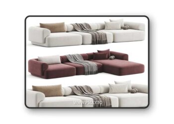 Melody sections sofa 3D Model