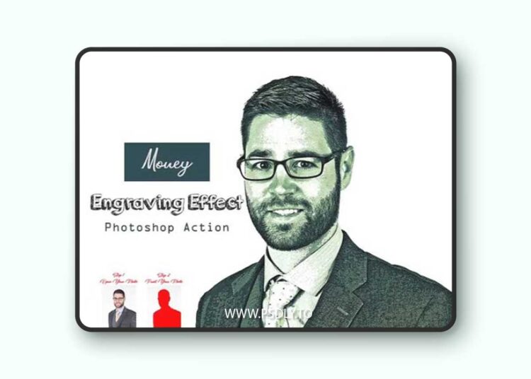 Money Engraving Effect Action for Photoshop