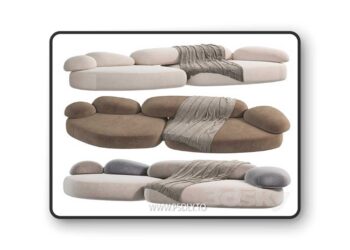 Moroso Pebble Rubble Sofa 3D Model