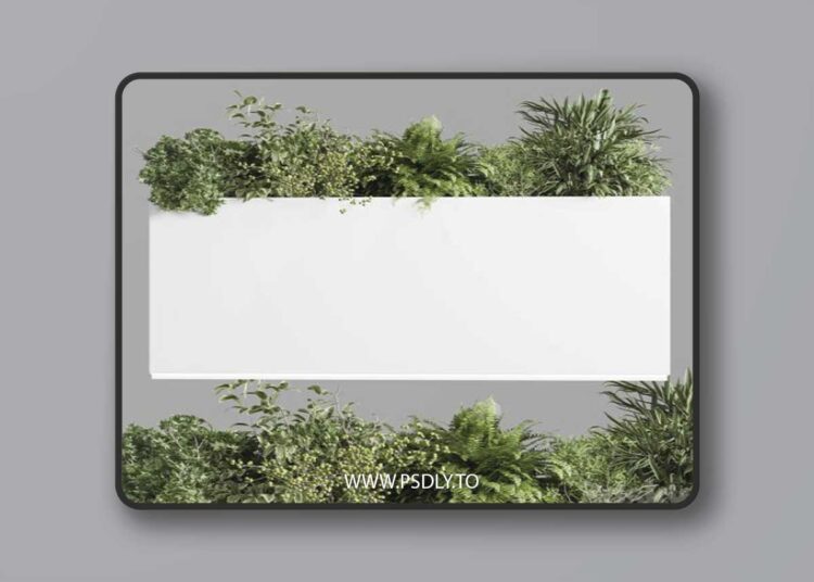 Office plant - plastic box plants on stand - set indoor plant 389