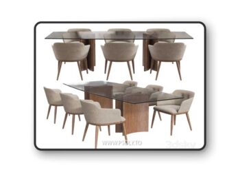 Porada Alan Botte Cristallo Table and Celine Chair