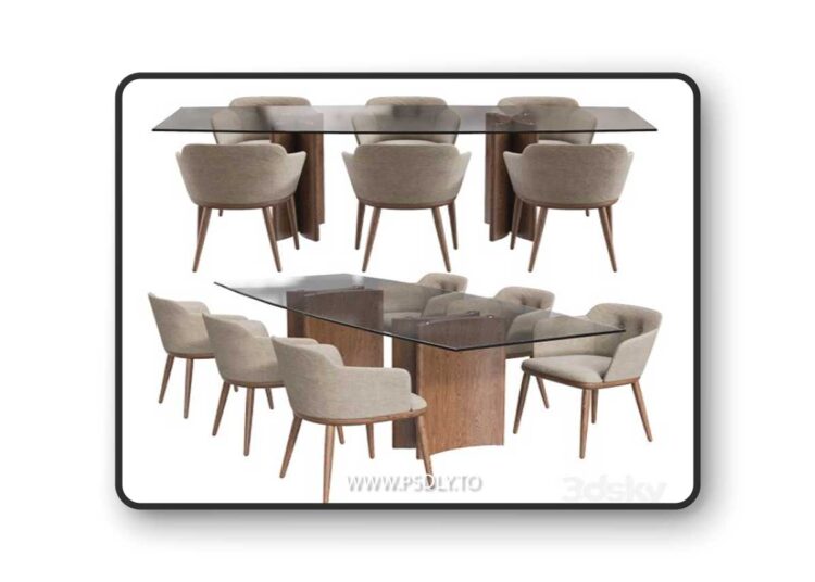 Porada Alan Botte Cristallo Table and Celine Chair