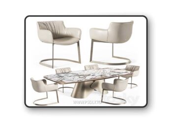 Scott Ceramic Table Rhonda Chair 3D Model