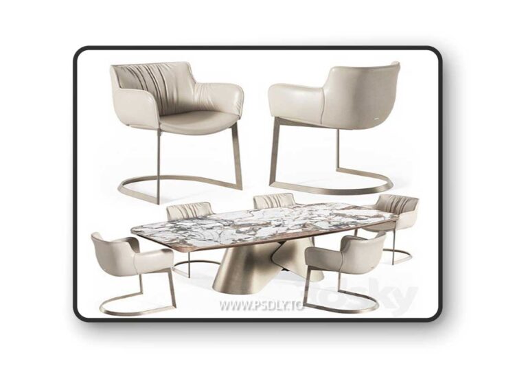 Scott Ceramic Table Rhonda Chair 3D Model