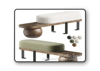Solid Color Modern Upholstered 3D Model