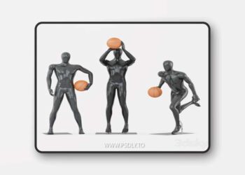 Three faceless mannequins basketball 29