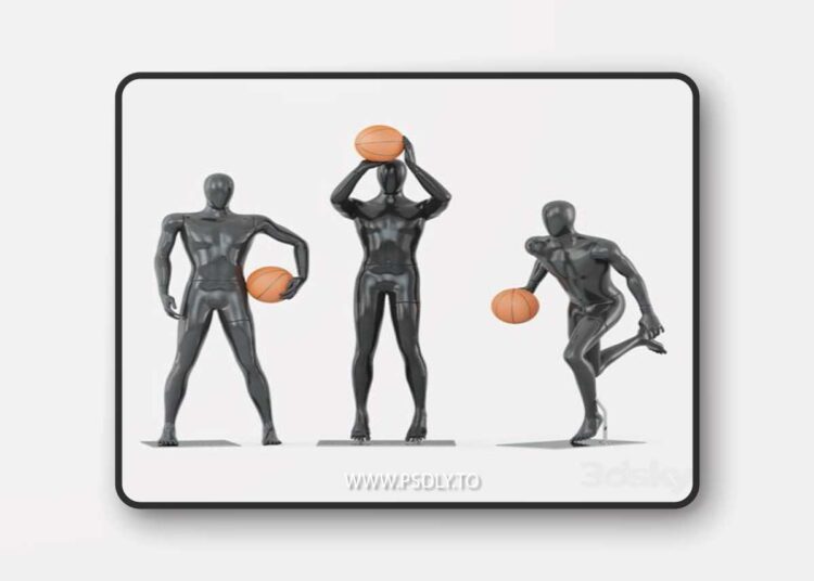 Three faceless mannequins basketball 29