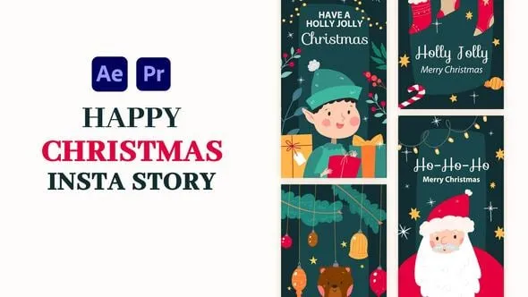 Videohive Merry Christmas With best wishes Instagram Stories 55486425