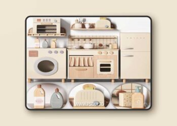 ZARA Play Kitchen Toy Set 3D Model