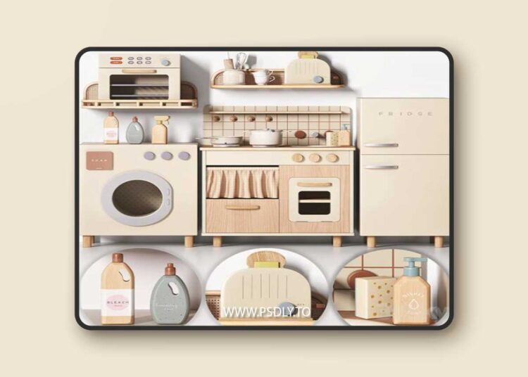 ZARA Play Kitchen Toy Set 3D Model