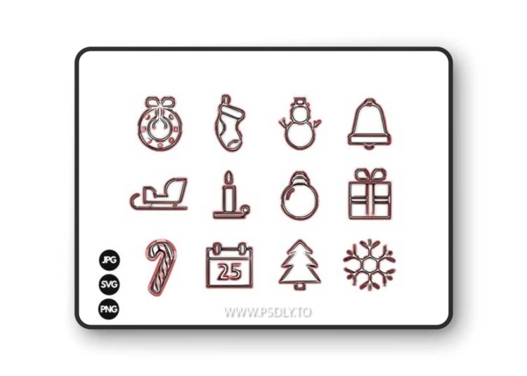 12 Hand Drawn Holiday Ornaments