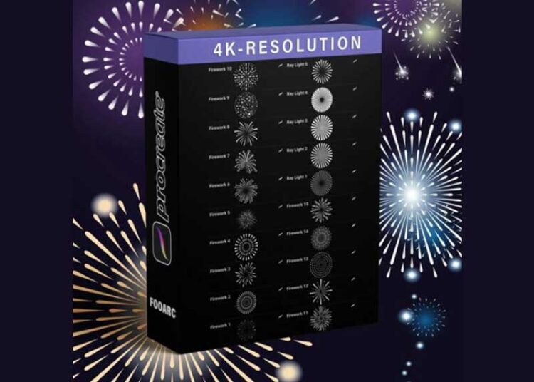 20 Fireworks Brushes for Procreate