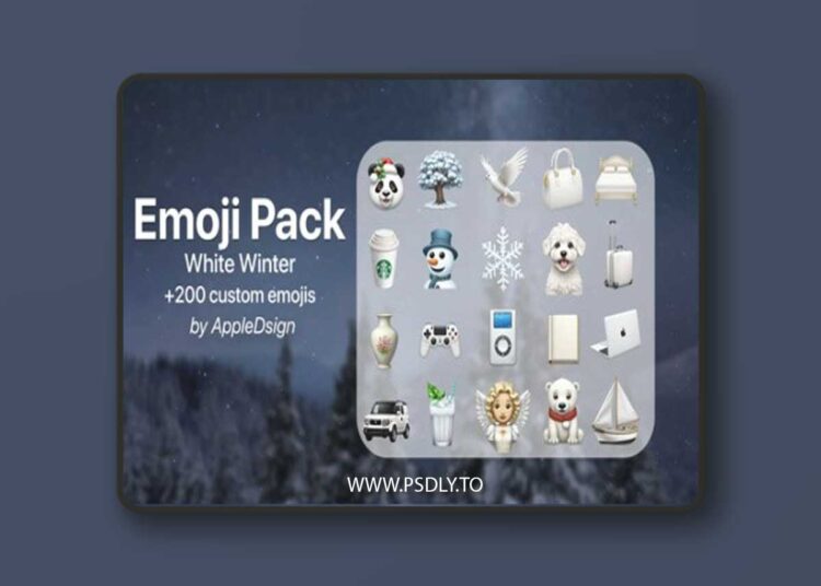400+ White & Beige Winter Emojis Pack