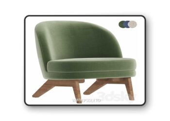 Armchair Pyle Cozy White 3D Model