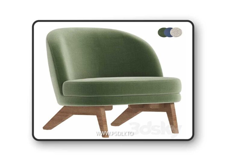 Armchair Pyle Cozy White 3D Model