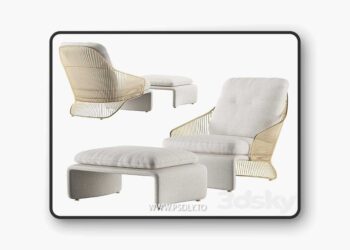 Armchair minotti colette 3D Model
