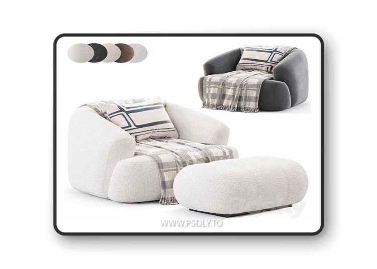 Boucle Sessel Sofia By Westwing 3D Model