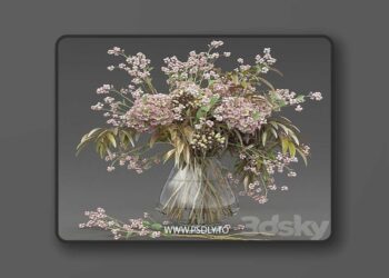 Bouquet of snowberry and hydrangea