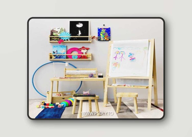 Children's decor easel Ikea 3D Model