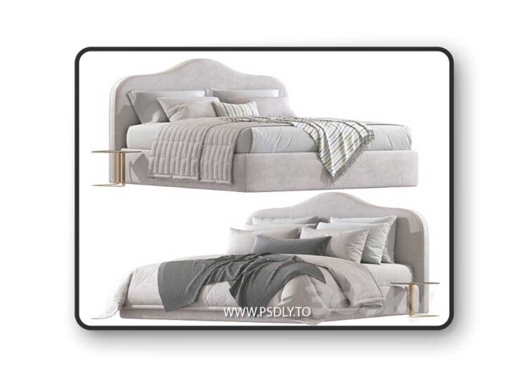 Double Bed Marion Natural N217 3D Model