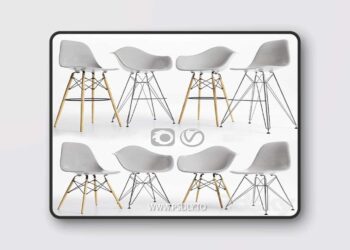 Eames Plastic Side Chairs GRAY 3D Model