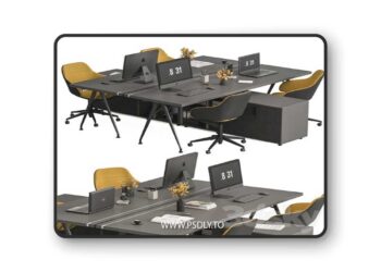 Employee Set Office Furniture 380 3D Model