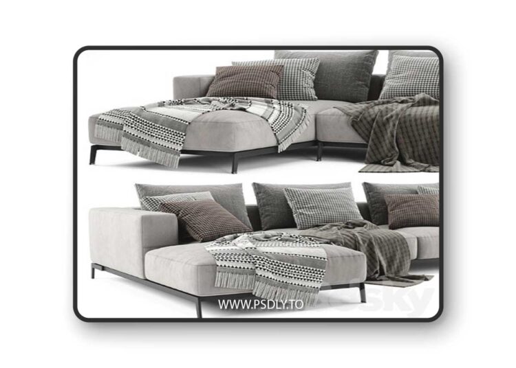 Flexform Ettore Chaise Longue Sofa 3