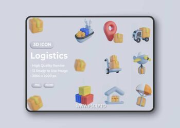 Logistics 3D Icon 4MHMWYD