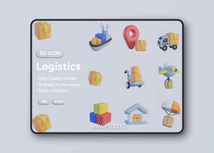 Logistics 3D Icon 4MHMWYD