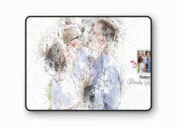 Modern Art Photoshop Action 3D Model