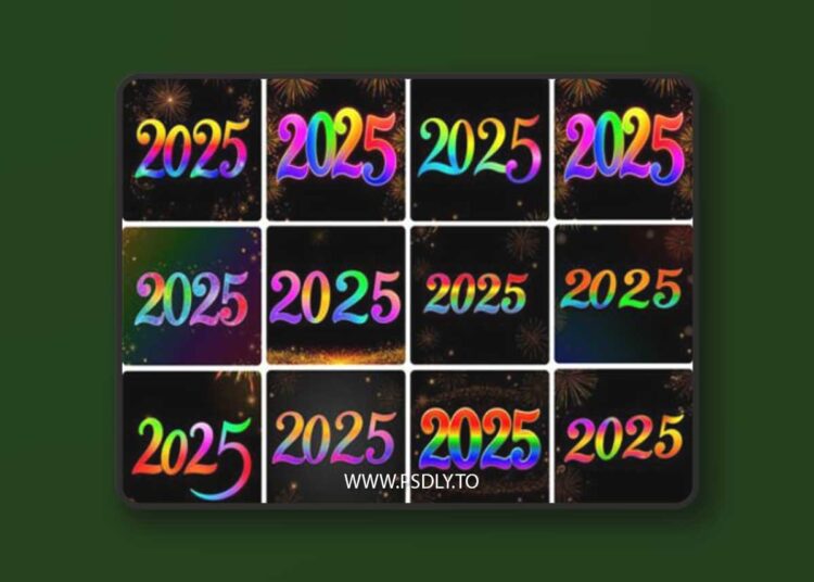 New Year 2025 - Neon Colors Backgrounds