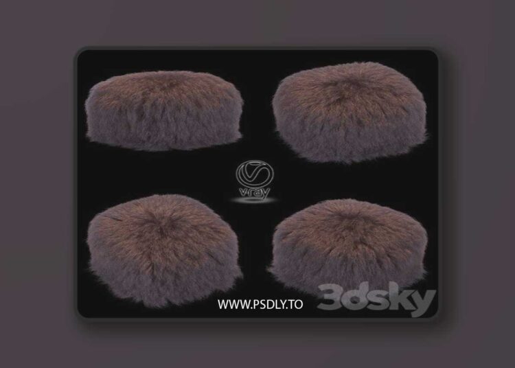 Poof fur Brown 3D Model