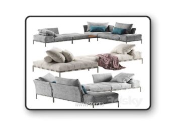 Saba Italia Pixel Light sofa set 4 3D Model