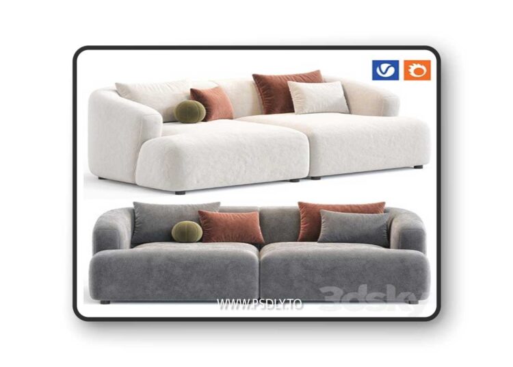 Sofia 2 Plazas Sofa By Westwing 3D Model