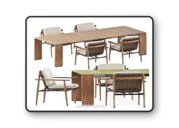 Trio Outdoor Dining Chair and Drake 3D Model
