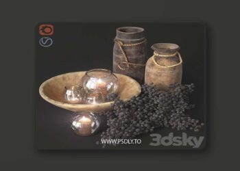 Vintage decorative set 2 3D Model