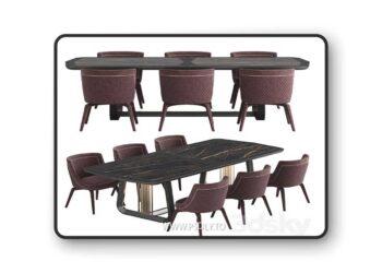 Vittoria Frigerio Perla chair Arquis table set