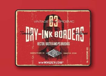 20 Dry-Ink Borders Textures - VES03