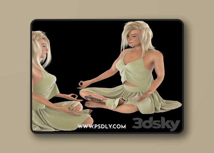 3dsky Pro - yoga girl 3D Model