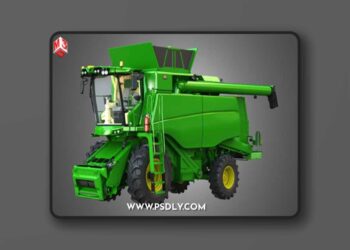 CgTrader - JD - T560 Harvester Combine - with Wheels 3D Model