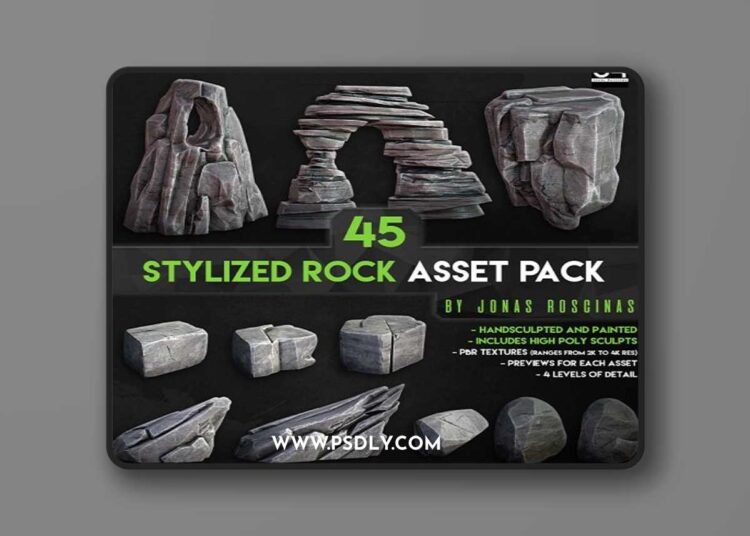 Cgtrader - Stylized Rock Asset Pack by J Roscinas Low-poly 3D Model