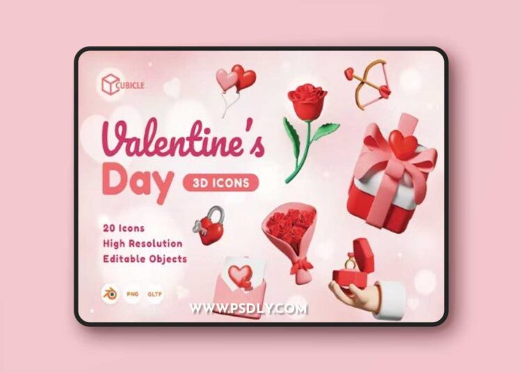 Cubicle - Valentine Day 3D Icons