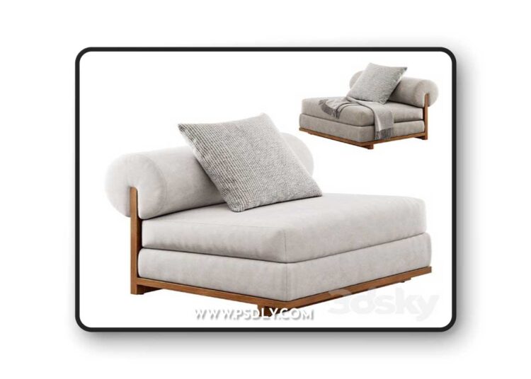 Moving Mountain Slipper Chair 3D Model